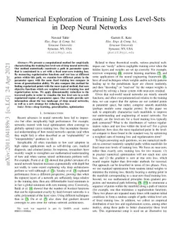 Numerical Exploration of Training Loss Level-Sets in Deep Neural
  Networks