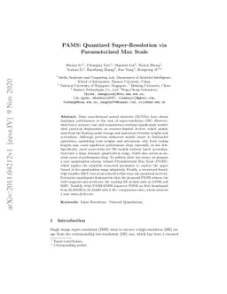 PAMS: Quantized Super-Resolution via Parameterized Max Scale