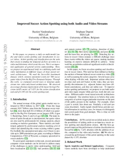 Improved Soccer Action Spotting using both Audio and Video Streams
