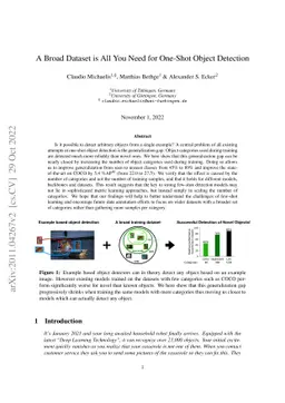 A Broad Dataset is All You Need for One-Shot Object Detection