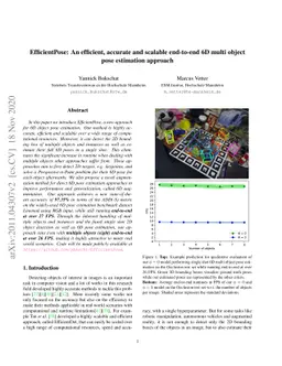 EfficientPose: An efficient, accurate and scalable end-to-end 6D multi
  object pose estimation approach