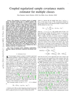 Coupled regularized sample covariance matrix estimator for multiple
  classes