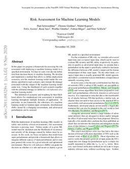 Risk Assessment for Machine Learning Models