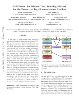 MAGNeto: An Efficient Deep Learning Method for the Extractive Tags
  Summarization Problem