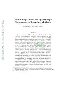 Community Detection by Principal Components Clustering Methods