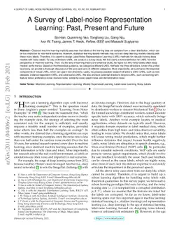 A Survey of Label-noise Representation Learning: Past, Present and
  Future