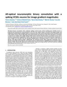 All-optical neuromorphic binary convolution with a spiking VCSEL neuron
  for image gradient magnitudes