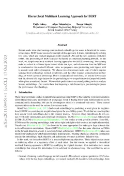 Hierarchical Multitask Learning Approach for BERT