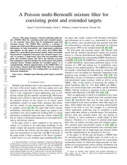 A Poisson multi-Bernoulli mixture filter for coexisting point and
  extended targets