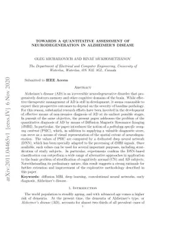 Towards a quantitative assessment of neurodegeneration in Alzheimer's
  disease