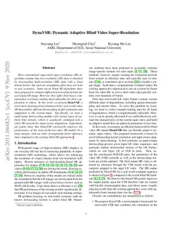 DynaVSR: Dynamic Adaptive Blind Video Super-Resolution
