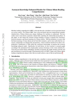 Synonym Knowledge Enhanced Reader for Chinese Idiom Reading
  Comprehension