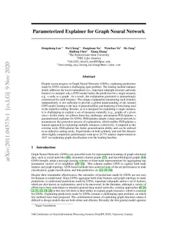 Parameterized Explainer for Graph Neural Network