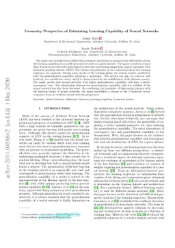 Geometry Perspective Of Estimating Learning Capability Of Neural
  Networks
