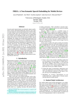 FRILL: A Non-Semantic Speech Embedding for Mobile Devices