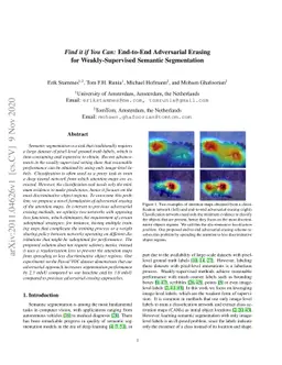 Find it if You Can: End-to-End Adversarial Erasing for Weakly-Supervised
  Semantic Segmentation