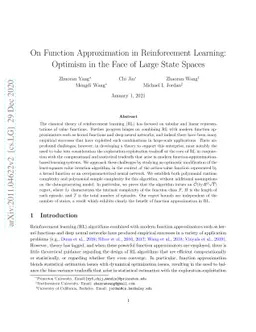 On Function Approximation in Reinforcement Learning: Optimism in the
  Face of Large State Spaces