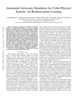 Automated Adversary Emulation for Cyber-Physical Systems via
  Reinforcement Learning