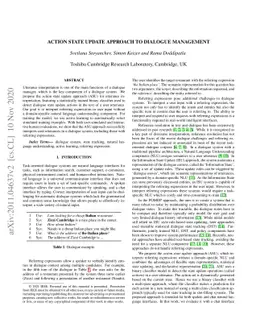 Action State Update Approach to Dialogue Management
