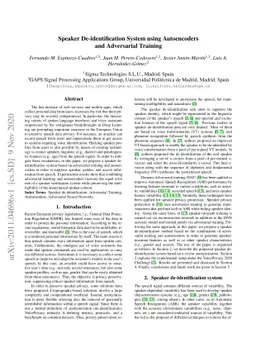 Speaker De-identification System using Autoencoders and Adversarial
  Training