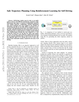 Safe Trajectory Planning Using Reinforcement Learning for Self Driving
