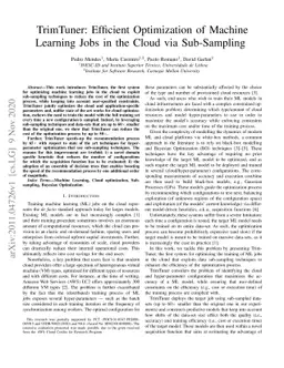 TrimTuner: Efficient Optimization of Machine Learning Jobs in the Cloud
  via Sub-Sampling