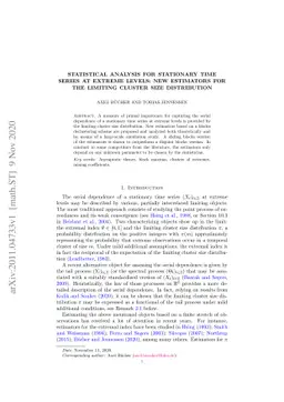 Statistical analysis for stationary time series at extreme levels: new
  estimators for the limiting cluster size distribution