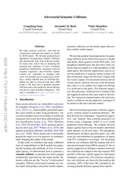 Adversarial Semantic Collisions