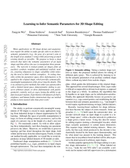 Learning to Infer Semantic Parameters for 3D Shape Editing