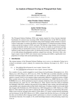 An Analysis of Dataset Overlap on Winograd-Style Tasks