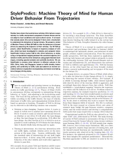 StylePredict: Machine Theory of Mind for Human Driver Behavior From
  Trajectories