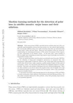 Machine learning methods for the detection of polar lows in satellite
  mosaics: major issues and their solutions