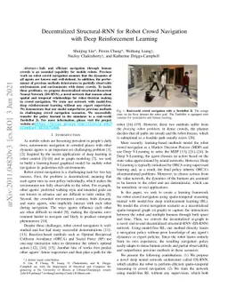 Decentralized Structural-RNN for Robot Crowd Navigation with Deep Reinforcement Learning