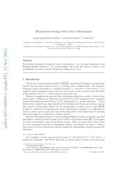 Hypothesis testing with active information