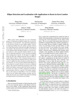 Ellipse Detection and Localization with Applications to Knots in Sawn
  Lumber Images