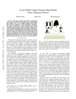 Social-STAGE: Spatio-Temporal Multi-Modal Future Trajectory Forecast