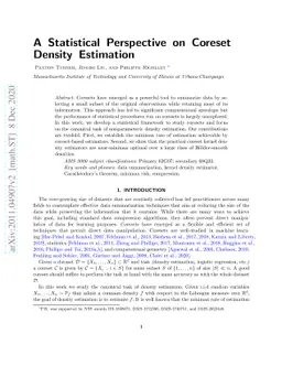A Statistical Perspective on Coreset Density Estimation