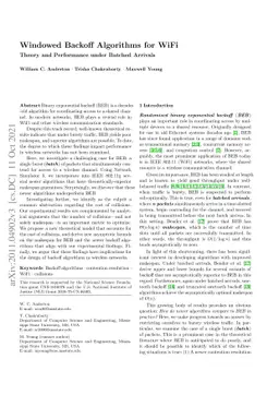 Windowed Backoff Algorithms for WiFi: Theory and Performance under
  Batched Arrivals