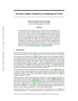 Towards a Better Global Loss Landscape of GANs