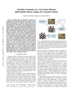 Sim2Sim Evaluation of a Novel Data-Efficient Differentiable Physics
  Engine for Tensegrity Robots