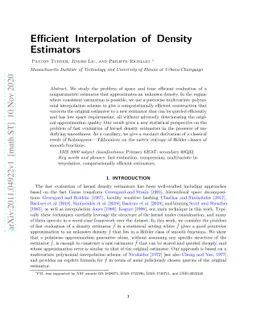 Efficient Interpolation of Density Estimators