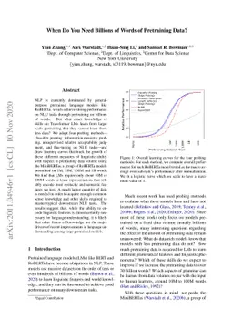 When Do You Need Billions of Words of Pretraining Data?