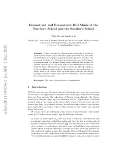 Deconstruct and Reconstruct Dizi Music of the Northern School and the
  Southern School