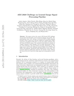 AIM 2020 Challenge on Learned Image Signal Processing Pipeline
