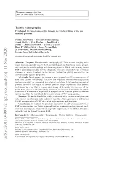 Tattoo tomography: Freehand 3D photoacoustic image reconstruction with
  an optical pattern