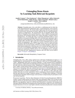 Untangling Dense Knots by Learning Task-Relevant Keypoints