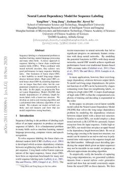 Neural Latent Dependency Model for Sequence Labeling