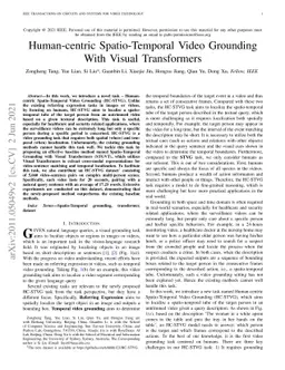 Human-centric Spatio-Temporal Video Grounding With Visual Transformers