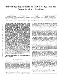 Scheduling Bag-of-Tasks in Clouds using Spot and Burstable Virtual
  Machines