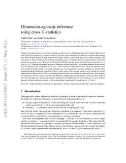 Dimension-agnostic inference using cross U-statistics